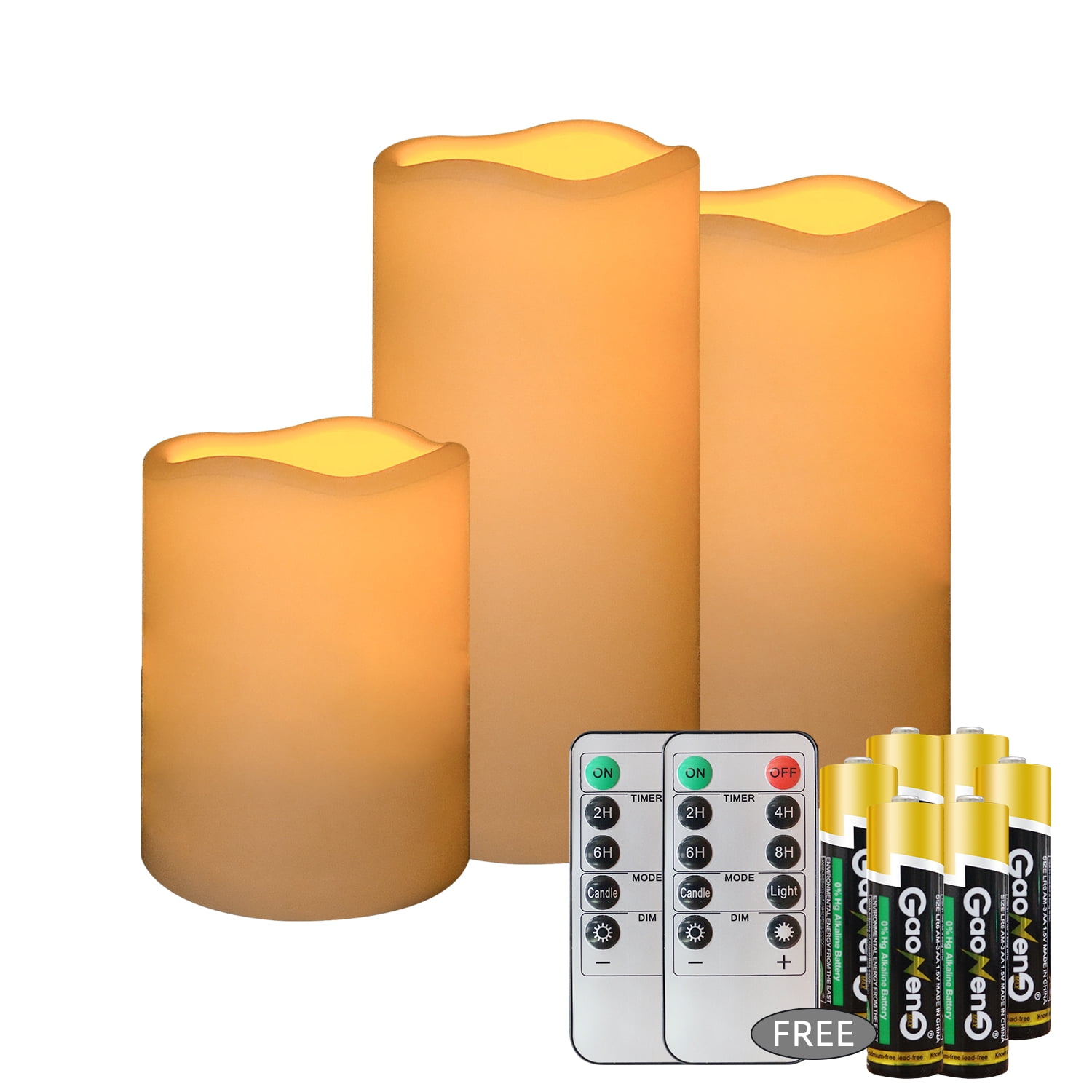Fmixtown Flameless Candles with Remote, 3 in 1 (Include 6 Battery) Led Candles with Timer