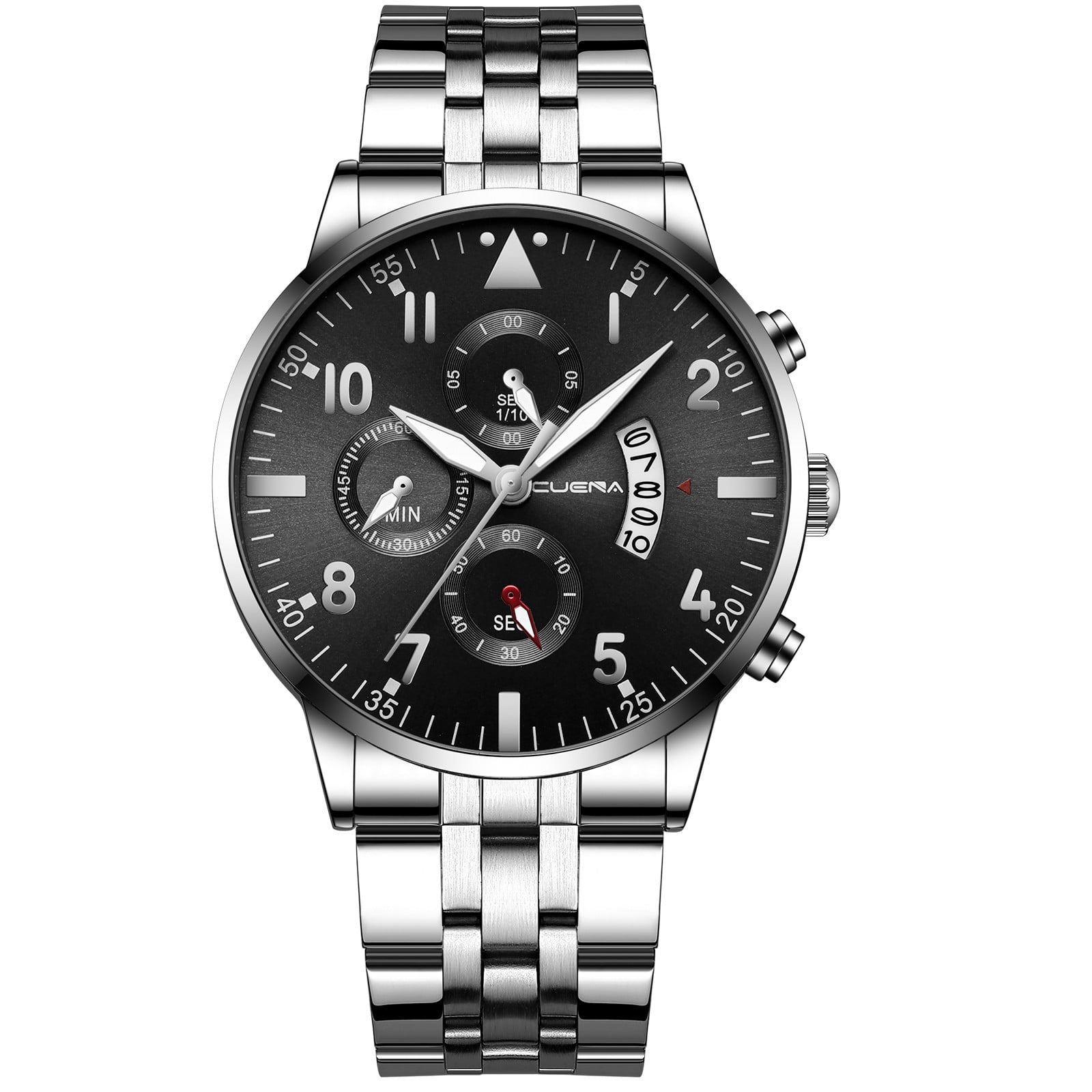 Fmkaul Mens Watch Men Business Luxury Gents Quartz Stainless Steel Band