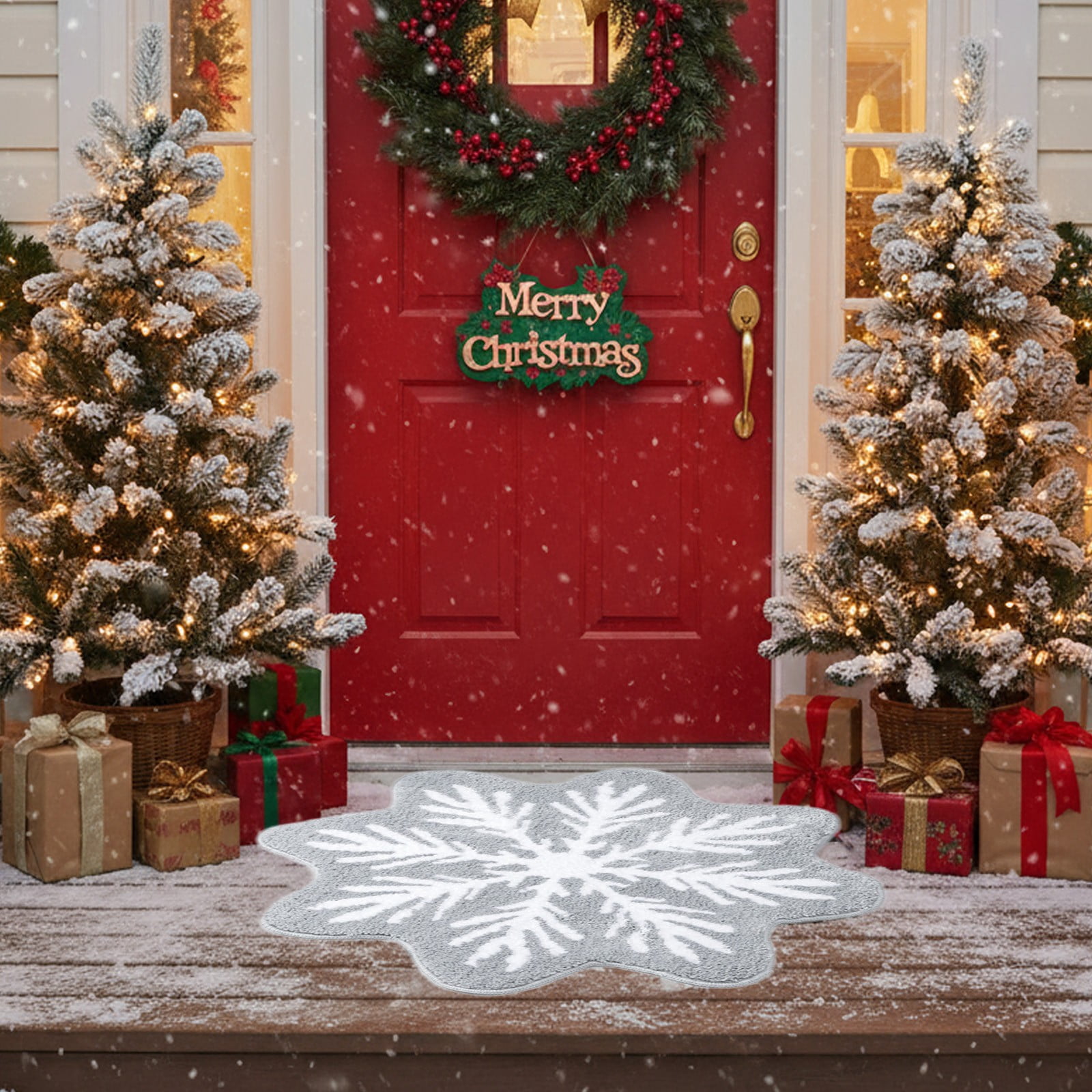 Fmlxio Bathroom Bath Mats Bath Rugs Bath Special-Shaped Snowflake ...
