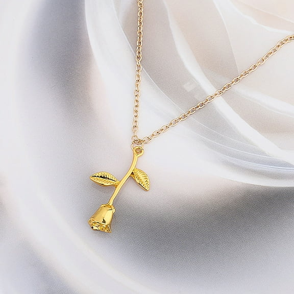 Fmlxio Birthstone Necklace for Women Jewelry Women Rose Necklace Rose Flower Pendant Necklace Neck Chain Jewelry Clearance Under $5