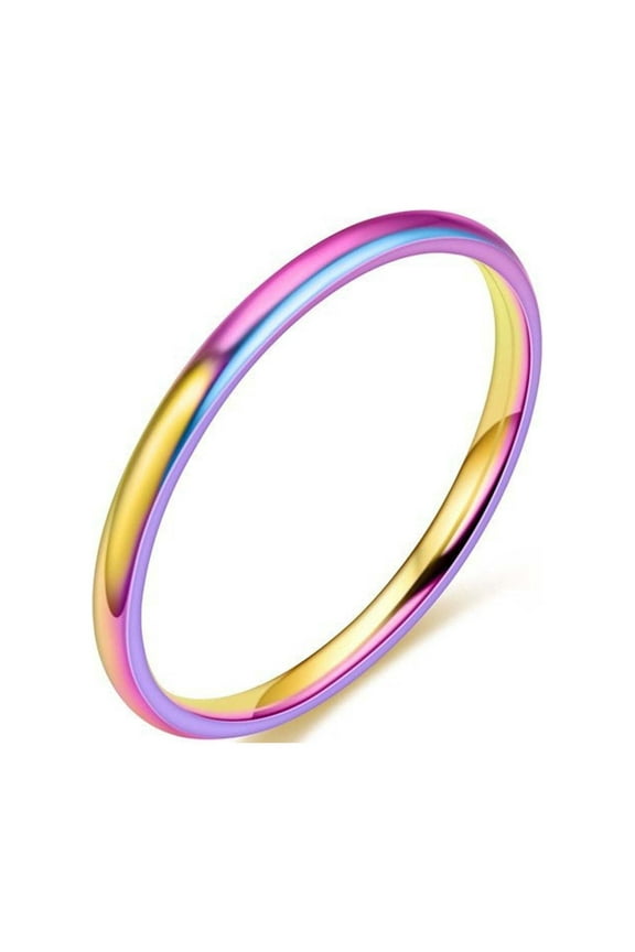 Gold Knuckle Rings Set for Women Temperament Versatile 2MM Thin Titanium Steel Ring Female Fashion Plain Ring Tail Ring Jewelry Rollbacks