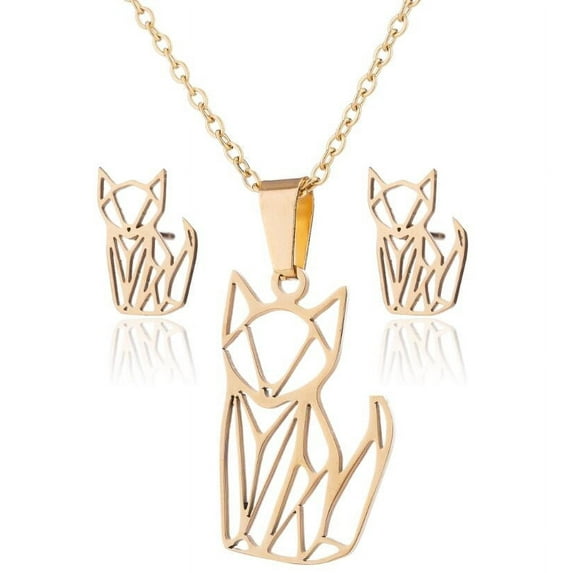 Fmlxio Gold Necklace for Women Women's Fashion Pendant Earring Set Color Clavicle Necklace Exquisite Earrings Up to 35% off