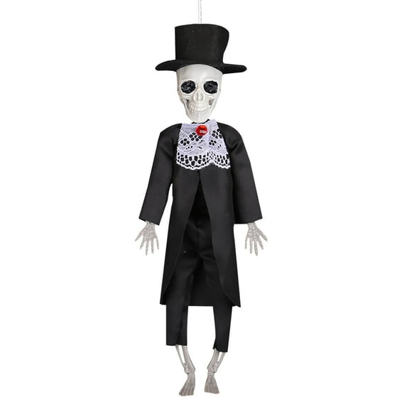 Fmlxio Halloween Decoration Skeleton,Halloween Skull Hanging Decoration Ghost House Halloween Skeleton Bride Groom Decoration Chamber Of Horror Bar Party Scene Decoration Trick Props on Clearance