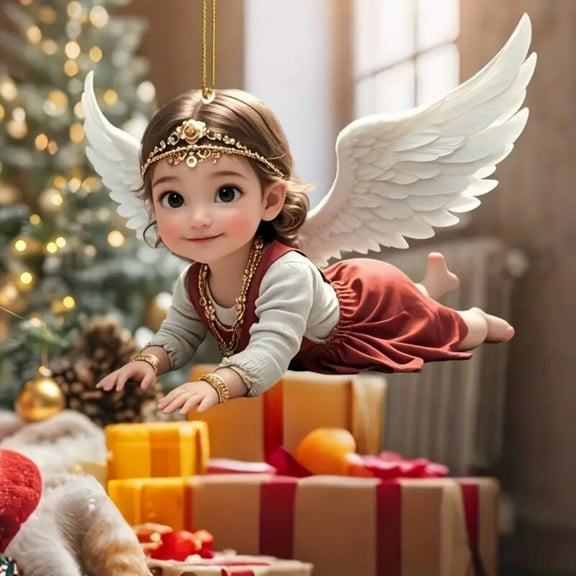 Fmlxio Home Decor Christmas Decorations Christmas Girls Decoration Christmas Tree Hanging Ornaments Cute Hanging Gifts 2D Flat Acrylic with Pendant Presents for Her Xmas Holiday Decoratives Home