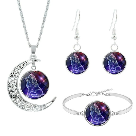 Fmlxio Initial Necklaces for Women 12 Constellation Necklace Earring Bracele GiftS For Wife Girlfriend Mom Present For Women Gift on Clearance