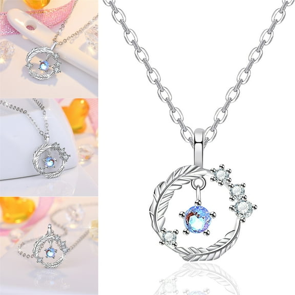 Fmlxio Initial Necklaces for Women 2022 Fashion 5 Cubic-Zirconia Necklace For Women Gril Wonderful Graduation Gift on Clearance