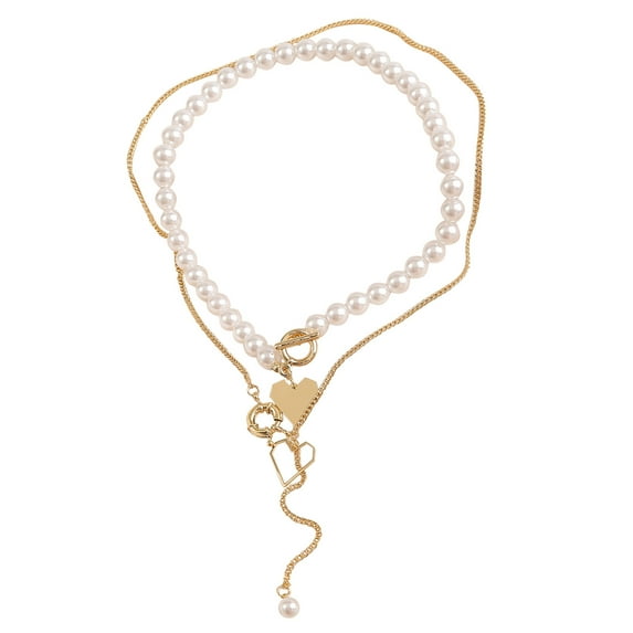 Fmlxio Moissanite Diamond Necklace Gift for Women Fashion Ladies Necklaces Double Layered Necklaces Female Jewelry Holiday Gifts Clearance Under $5