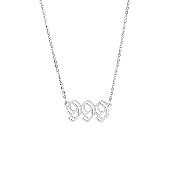 Fmlxio Moissanite Solitaire Pendant Necklaces for Women 1PCS Angel Number Necklace Pendant Golden/Silver Plated Stainless Steel Necklace Jewelry Suitable For Women Clearance Under $5