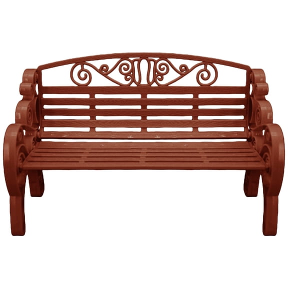 Fmnung 1:6 Miniature Garden Chair, Decorative Doll Furniture with Scrollwork Design, Plastic Park Bench for Fairy Garden Terrarium, Dollhouse Accessory, Black