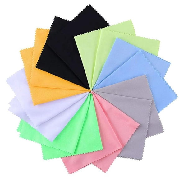Fmnung 1 Pc Microfiber Cleaning Cloth, 5.1 x 5.1 Inch Extra Large Soft Lint-Free Lens Cleaner for Eyeglasses, Camera, Phone, Laptop, TV, Reusable, Color Blind Box
