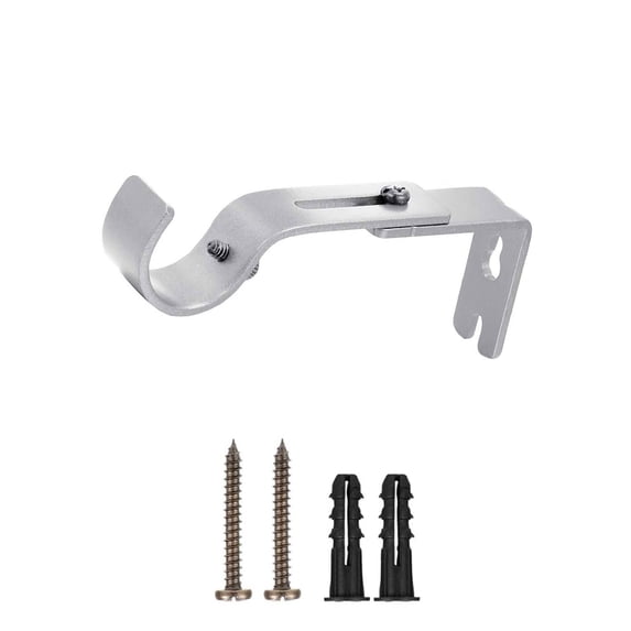 Fmnung Adjustable Curtain Rod Bracket, Wall Mounted Metal Single Rod Holder, 22 Lbs Capacity Heavy Duty Stainless Steel Hardware for Drapes, White Curtain Rod Set, Easy to Install