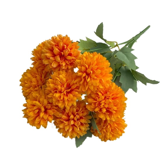 Fmnung Artificial Chrysanthemum Bouquet, 3 Bunches Rustcolor Faux Mums, 16" Long with Flexible Stems, for Indoor Outdoor Home Garden Decor, Polyester