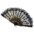 thumbnail image 1 of Fmnung Folding Hand Fan, 9.1 Inch Traditional Bamboo Paper Hollowed Fan, Chinese Style for Wedding Dance Party, Portable Ladies Fan, 1 of 2