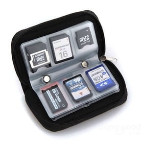 Fmnung Memory Card Storage Wallet Case, 22 Slots SD/Micro SD Card Holder, Waterproof Anti-Static Card Organizer for Camera Phone, Compact Canvas Carrying Pouch for Memory Cards & Adapters