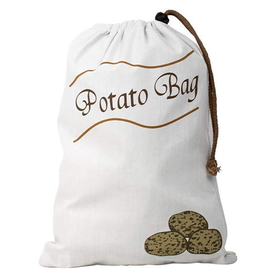 Fmnung Potato Storage Bag, 8 Lbs Capacity Onion Garlic Holder, Breathable Canvas Vegetable Sack with Drawstring, Side Zipper Pantry Organizer, Kitchen Produce Bag
