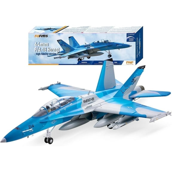 Fms Rc Jets 64mm F-18SIM Hornet EDF Fighter Jet Rc Airplanes for Adults Remote Control Planes PNP(NO Transmitter Batteries and Charger)