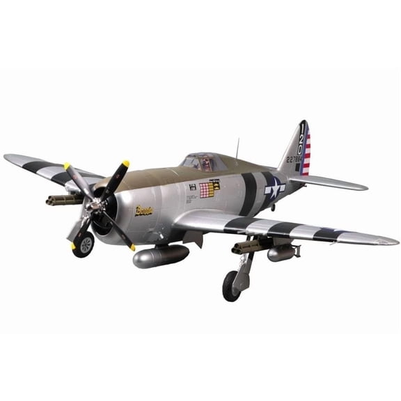 Fms Rc Planes for Adults Remote Control Airplane P-47 Razorback 1500mm (59") Wingspan Silver 6CH with Flaps LED Retracts RC Airplane PNP (No Radio, Battery, Charger)