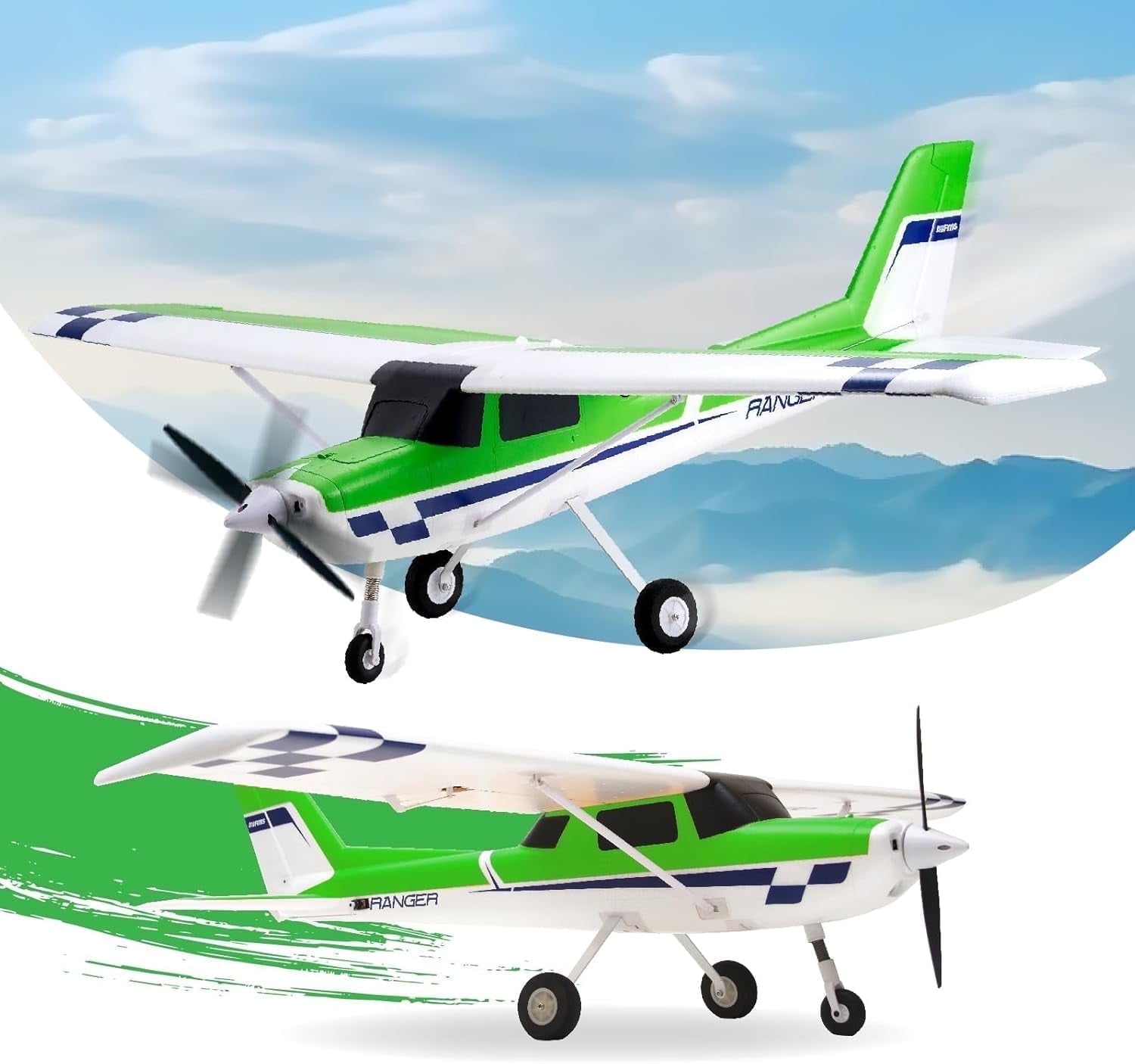 Fms Rc Planes for Adults Beginners 1220mm Ranger Remote Control Airplane with Reflex Green Hobby Rc Airplanes PNP (No Transmitter Battery,Charger)
