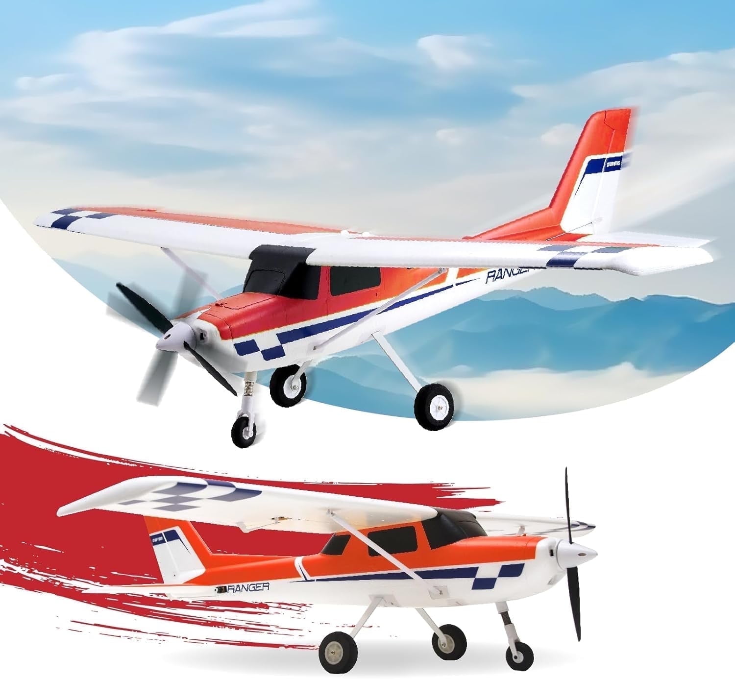 Fms Rc Planes for Adults Beginners 1220mm Ranger Remote Control Airplane with Reflex Red Hobby Rc Airplanes PNP (No Transmitter Battery,Charger)
