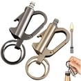 thumbnail image 1 of Fmxomd 2 Pack Match Keychain Lighter, Metal Infinity Lighters with Bottle Opener, Waterproof Match, Emergency Matchstick, Survival Flint Fire Starter (Black+Gold), 1 of 9