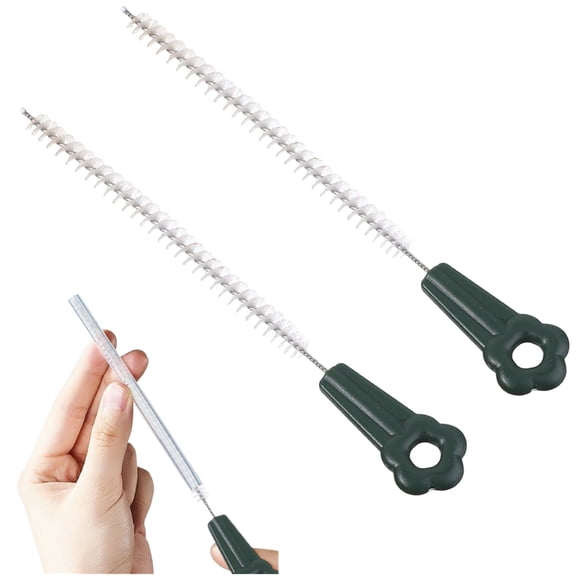 Fmxomd 2 Pack Straw Cleaner Brush, Reusable Plastic Handles Straw Cleaner Brush Straw Clean Brush for Cleaning, Reusable Drinking Straw Cleaner Brush Set, Glass Pipe Cleaning Brushes, Green