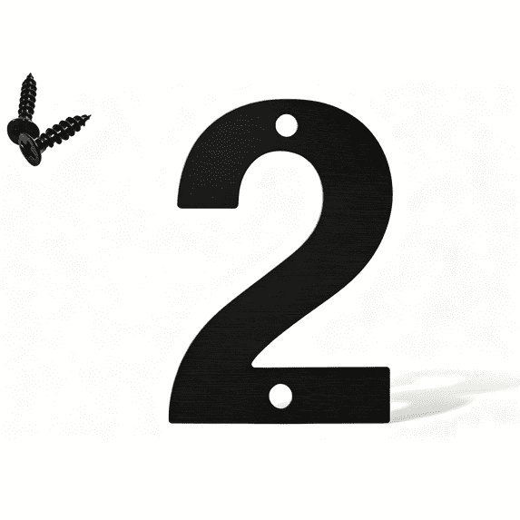 Fmxomd 3.5 Inch Black Metal House Number, Garden Door Mailbox Decor Number With Nail Kit, 1PC Modern Address House Number, Applicable to Apartments Houses Streets Outdoor Sign