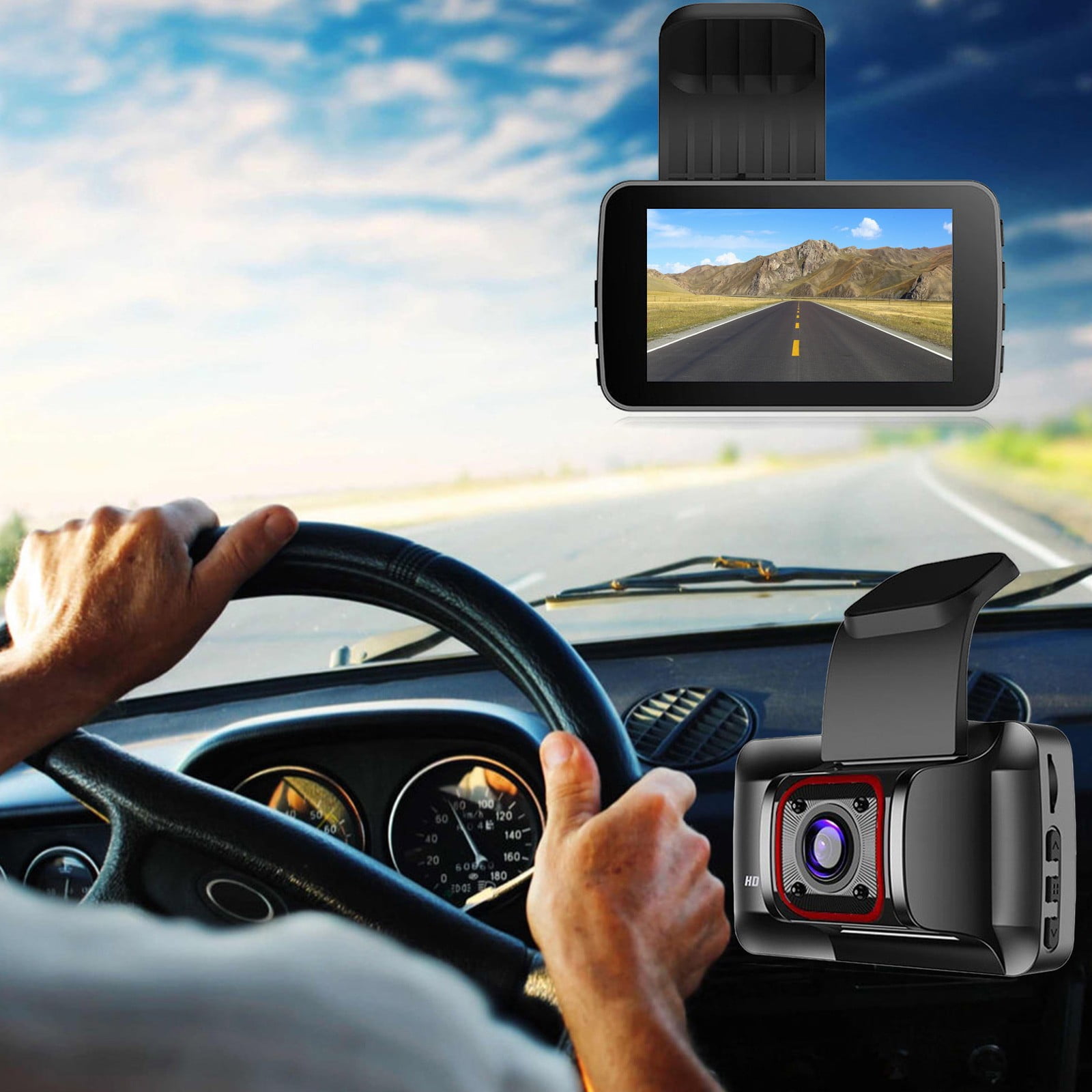 Fmxomd 3inch Highdefinition Screen Night Vision 1080p Car Front and