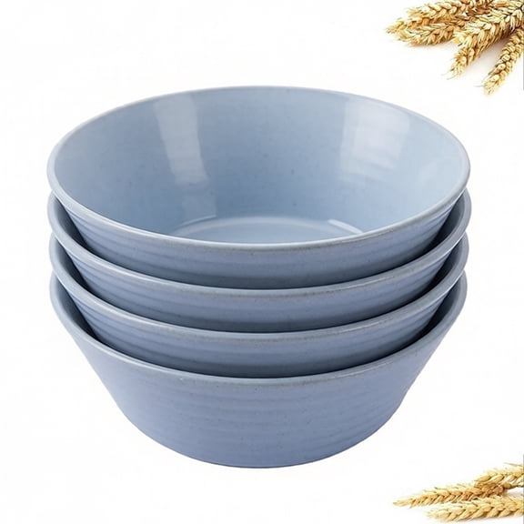 Fmxomd 30 OZ Soup Bowls, Plastic Bowls Set of 4, Wheat StrawBowl for Kitchen, Large Bowls for Soup, Cereal, Salad, Ramen and Fruit, Dishwasher & Microwave Safe