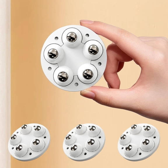 Fmxomd 4 Pack Self Adhesive Paste Caster Wheels for Smooth Mobility, 28LBS Load Capacity per Wheel, Low Profile Swivel Rollers Perfect for Kitchen Appliances and Storage Bins