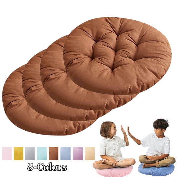 Fmxomd 4Pcs Round Floor Cushions, Waterproof Flexible Bar Stool Seat Cushions, Furniture Floor Pillow for Home, Yoga and Meditation, Coffee