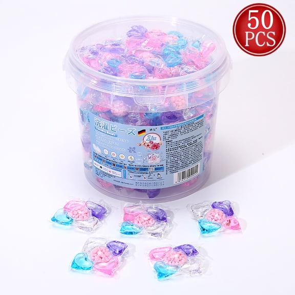 Fmxomd 5 in 1 Laundry Pods with Scented Beads – Deep Cleaning Detergent Pods with Fabric Softener Beads & Long-Lasting Freshness, Laundry Detergent Capsules Like, for All Fabrics and Colors (50)