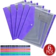 thumbnail image 1 of Fmxomd 6 Pack File Folders, 11 Ring Binder Folders with Pockets, Plastic Envelopes, Clear Folder for Documents with Label, 3 Ring Binder Pocket Organizer Letter Size A4 Size, 1 of 9