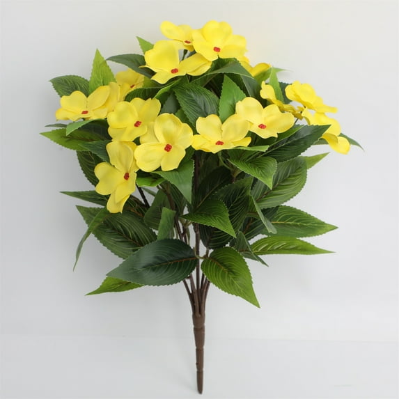 Fmxomd Artificial Fake Flowers Silk Plastic Plant, Artificial Azalea Flowers Bouquet Wedding Home Office Decor, Yellow