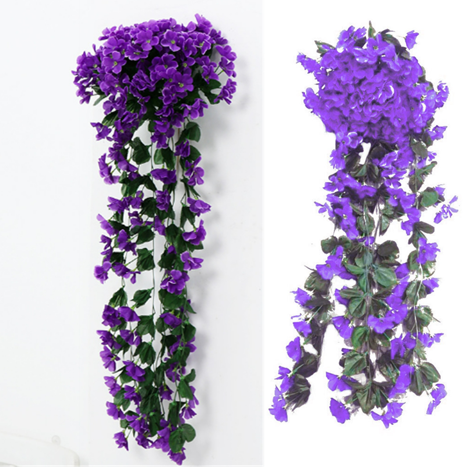 Fmxomd Artificial Faux Hanging Flowers Plants Outside Fake Violets ...