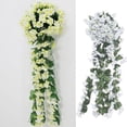 thumbnail image 1 of Fmxomd Artificial Faux Hanging Flowers Plants Outside Fake Violets Colorful Realistic Vines Porch Patio Yard Indoor House Wedding Party Favors(1Pack, 27.7in), 1 of 6