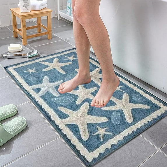 Fmxomd Bath Mat, Super Soft Absorbent Bathroom Rug Non Slip, Quick Dry, Machine Washable Floor Carpet for Tub Shower, Home Decor Accessories, 24x16