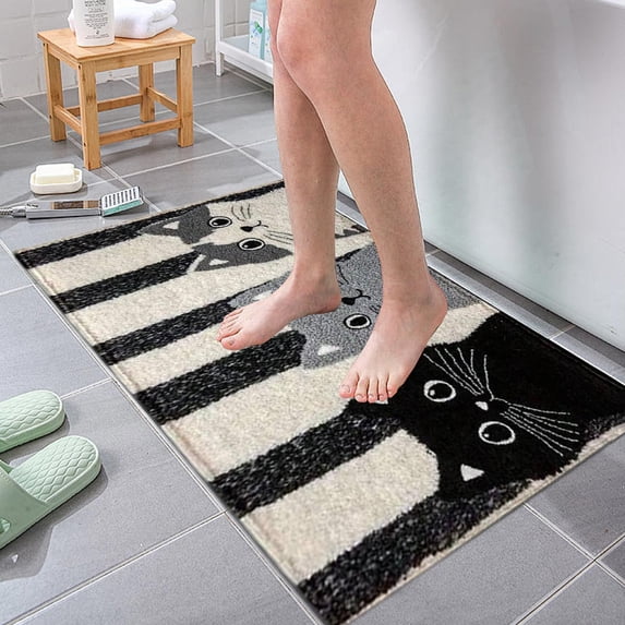 Fmxomd Bath Mat, Super Soft Absorbent Bathroom Rug Non Slip, Quick Dry, Machine Washable Floor Carpet for Tub Shower, Home Decor Accessories, 24x16