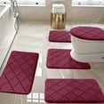 thumbnail image 1 of Fmxomd Bathroom Rug Set 5 Piece, Foam Bath Mat Set, Water&nbsp;Absorbent Bath Mats for Bathroom - Non-Slip & Washable Bathroom Rugs - Red Bathroom Rug Set, 1 of 7