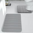 thumbnail image 1 of Fmxomd Bathroom Rugs Sets 2 Piece - Soft Absorbent Quick Dry Bath Mat Set, Machine Washable Non-Slip Floor Carpet for Tub Shower Kitchen Floor (16" x 24" + 16" x 20", Gray), 1 of 8