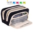thumbnail image 1 of Fmxomd Big Capacity Pencil Case, Soft Pencil Pouch with 3 Compartments, Multiple Pockets, Large Pencil Bag with Sturdy Zipper, Cute Pencil Case Pouch Bag Organizer for Women Men, Black, 1 of 7
