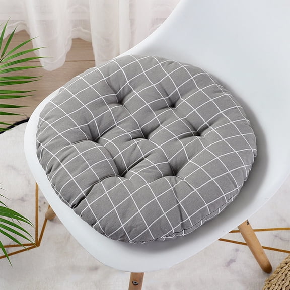 Fmxomd Bohemian Soft Round Chair Pad Garden Patio Home Kitchen Office Seat Cushion Grid Grey Diameter 16Inch