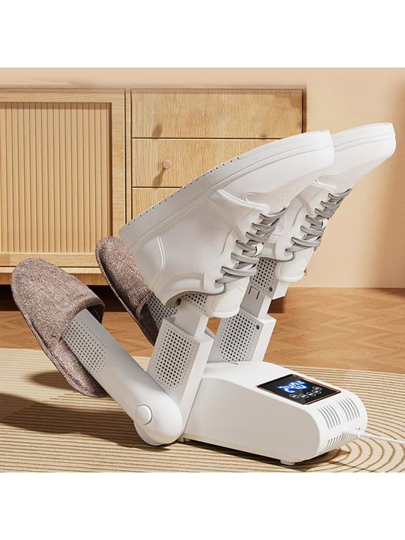 Boot Dryer for Work Boots, Shoe Dryer with Heat Blower, Glove Dryer & Boot Warmer - 180 Adjustable Dry Rack - Telescopic Bendable Dry Ports - Intelligent Timer - White