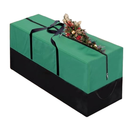 Fmxomd Christmas Tree Storage Bag, Fits Up 10 Ft Tall Artificial Trees, Cloth Material,Heavy Duty Tree Bag,Dustproof Storage Bag with Durable Reinforced Handles & Dual Zipper, Green