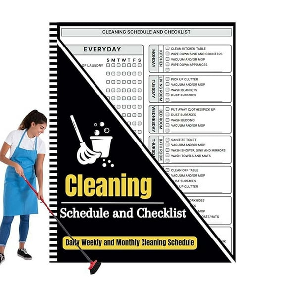 Fmxomd Cleaning Checklist: Daily Weekly and Monthly Cleaning Schedule Checklist Planner | Household Chores with Lists | House Cleaning Planner and Organizer