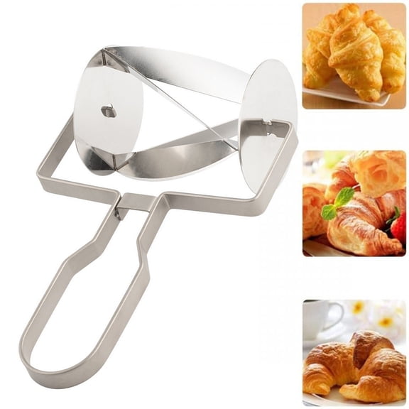 Fmxomd Croissant Roller and Dough Cutter with Crossed Blade Design – Stainless Steel Dough Wheel for Effortless Croissant Making, Ideal for Home Bakers and Pastry Chefs