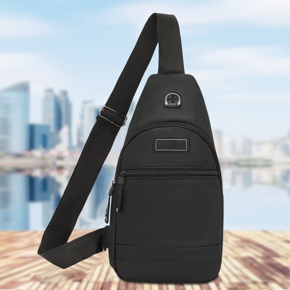 Fmxomd Crossbody Bags for Women Man, Sling Bag Backpack Trendy Casual Cross Body Bag with Adjustable Strap Chest Bag for Camping Hiking Travel Essentials (Black)