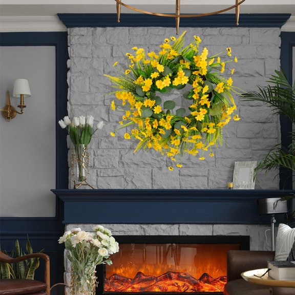 Fmxomd Decorations Wreaths for Front Door, Artificial Spring Summer Winter Wreath for Indoor Outdoor Wall Porch Festival Farmhouse Home Holiday Decor.