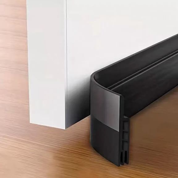 Fmxomd Door Draft Stopper, Self-Adhesive Weather Stripping Seal for Cold Insulation, Bottom/Under Sweep for Exterior & Interior Doors, Seal Blocker Noise, Black, 39.5"L x 1.77"W