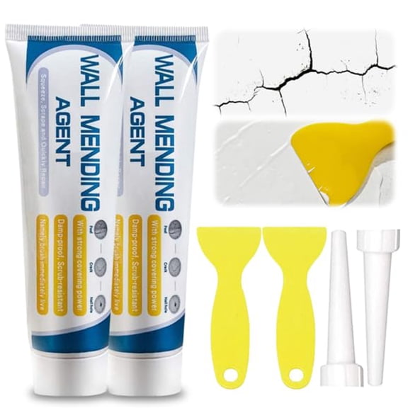 Fmxomd Efficient Drywall Repair Kit with Scraper, 2026 New Wall Mending Agent, Multi Functional Wall Filler for DIY, Portable Drywall Patch Kit for Home Improvement (2PCS)