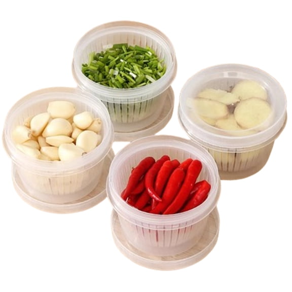 Fmxomd Efficient Onion Keeper Storage Container with Strainer - 2-Layer Organizer for Refrigerating Chopped Onions, Garlic, Ginger, Avocados & More – Perfect for Home Chefs & Meal Prep Enthusiasts